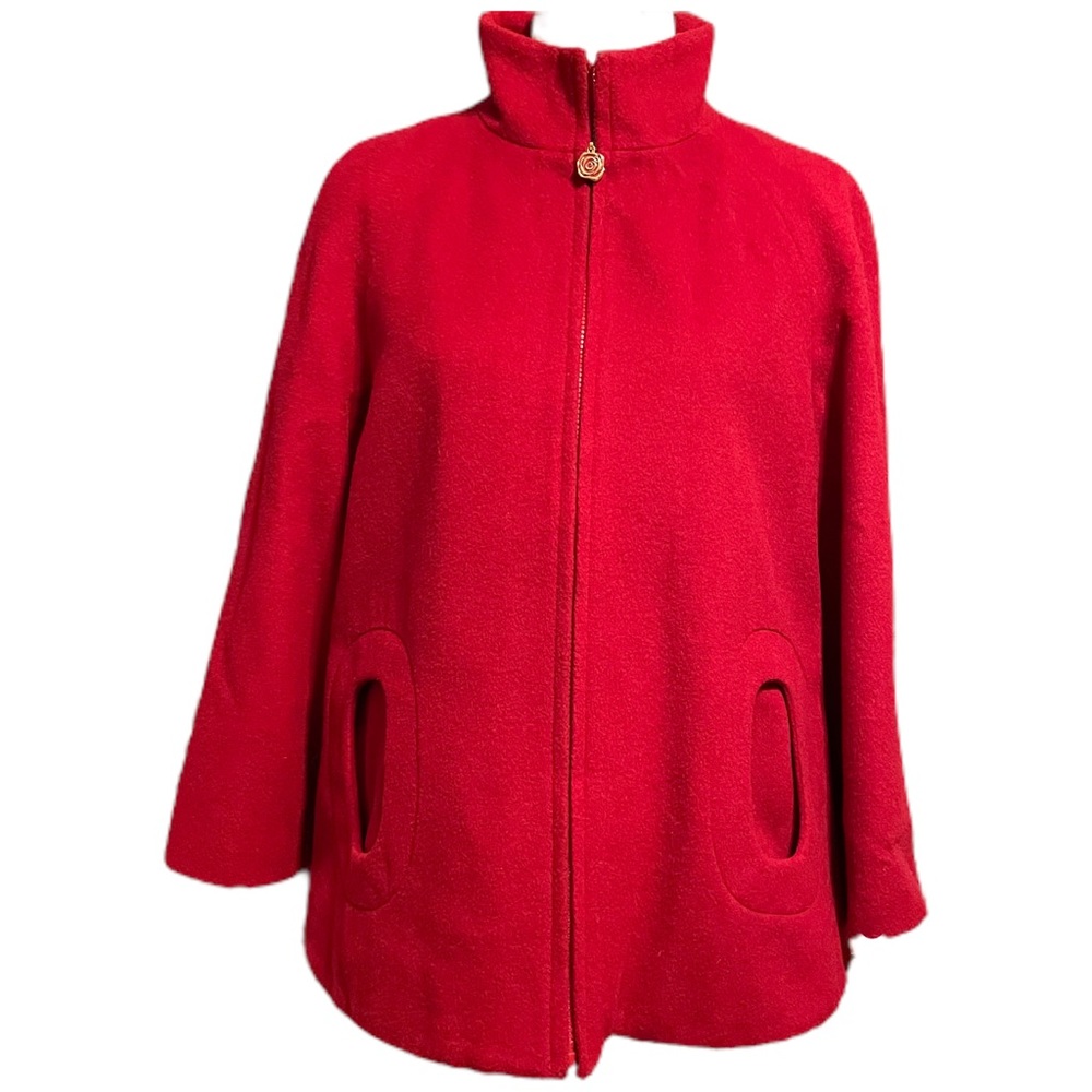 Betsey Johnson Deep Red Swing Coat - Small